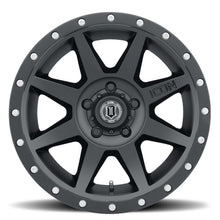 Cargar imagen en el visor de la galería, ICON Rebound 17x8.5 5x5.5 0mm Offset 4.75in BS Rueda negra satinada