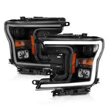 Cargar imagen en el visor de la galería, ANZO 2018-2019 Ford F-150 Proyector Plank Style HL Negro Ámbar (Sin Switchback)