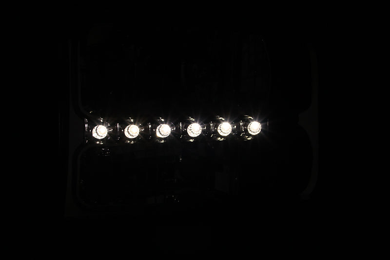 ANZO 2000-2004 Ford Excursion Crystal Faros delanteros cromados con LED 1 pieza