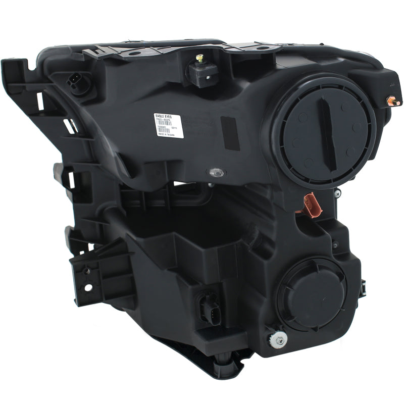 ANZO Faros delanteros proyectores para Ford F-150 2015-2016 con diseño estilo tablón, color negro y ámbar