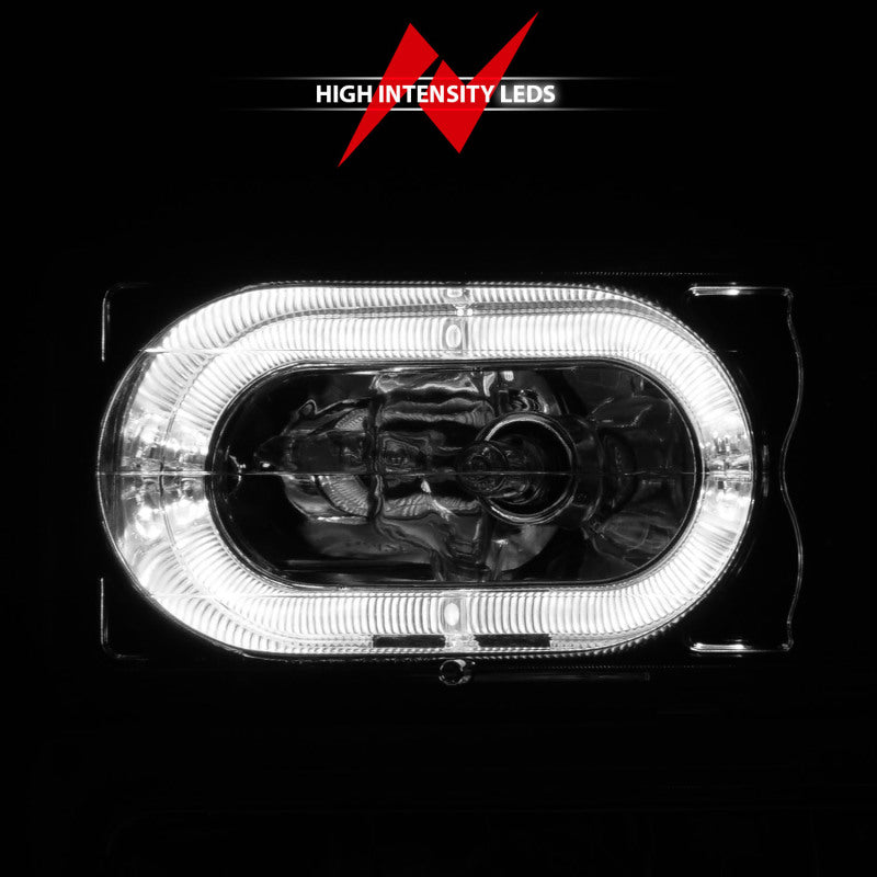 ANZO 88-98 Chevrolet C1500 Faros delanteros de cristal con carcasa cromada con luces de señal y de posición laterales