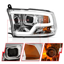 Cargar imagen en el visor de la galería, ANZO 09-18 Dodge Ram 1500 Faros delanteros estilo tablón cromados con halo