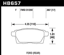 Cargar imagen en el visor de la galería, Hawk 07-10 Ford Edge / Lincoln MKX / Mazda CX-7/CX-9 HPS Street Rear Brake Pads