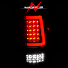 Cargar imagen en el visor de la galería, ANZO 2004-2006 Ford F-150 luces traseras LED con barra de luz, carcasa negra, lente transparente