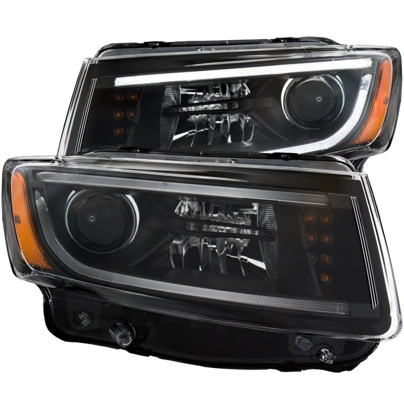 ANZO Faros delanteros tipo proyector para Jeep Grand Cherokee 2014-2015 con diseño estilo tablón, color negro