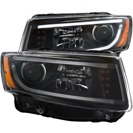 ANZO Faros delanteros tipo proyector para Jeep Grand Cherokee 2014-2015 con diseño estilo tablón, color negro