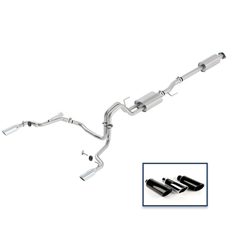 Ford Racing 15-18 F-150 5.0L Sistema de escape deportivo Cat-Back - Puntas cromadas de salida trasera