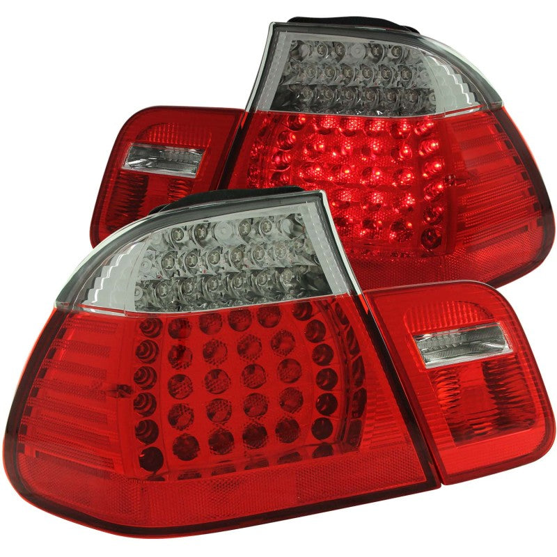 ANZO 1999-2001 BMW Serie 3 E46 Luces traseras LED rojo/transparente 4 piezas