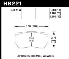 Cargar imagen en el visor de la galería, Pastillas de freno Hawk AP Racing / Wilwood DTC-70 Race