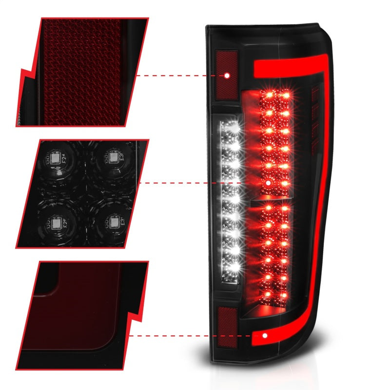 Luces traseras LED ANZO 2017+ Ford F-250 - Negro/Ahumado