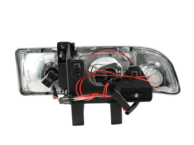 ANZO 1998-2005 Chevrolet S-10 Faros delanteros con proyector con halo negro