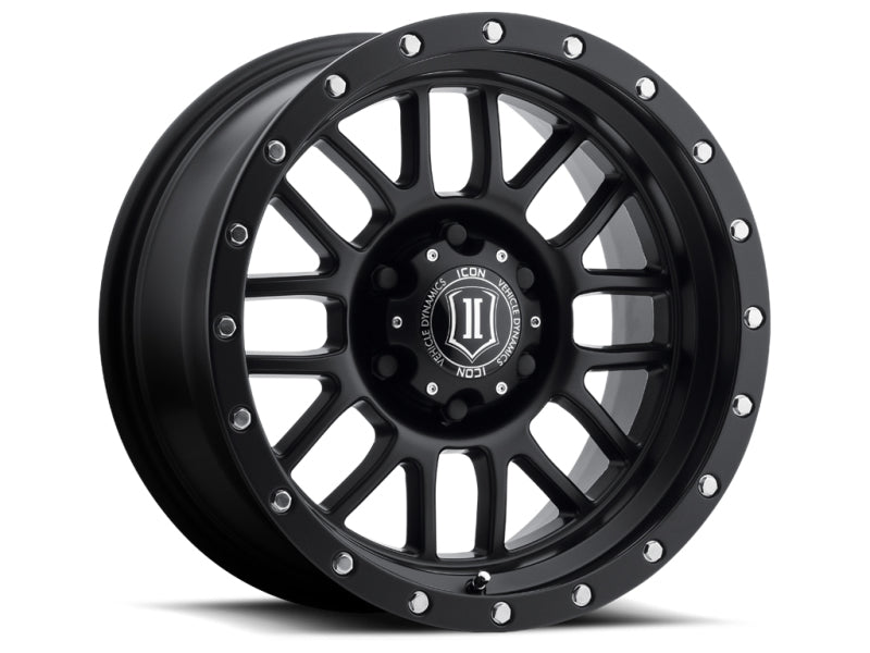 ICON Alpha 17x8.5 6x5.5 0mm Offset 4.75in BS 106.1mm Diámetro Rueda negra satinada