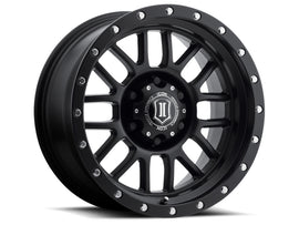 ICON Alpha 17x8.5 6x5.5 0mm Offset 4.75in BS 106.1mm Diámetro Rueda negra satinada