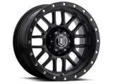 ICON Alpha 17x8.5 6x5.5 0mm Offset 4.75in BS 106.1mm Diámetro Rueda negra satinada