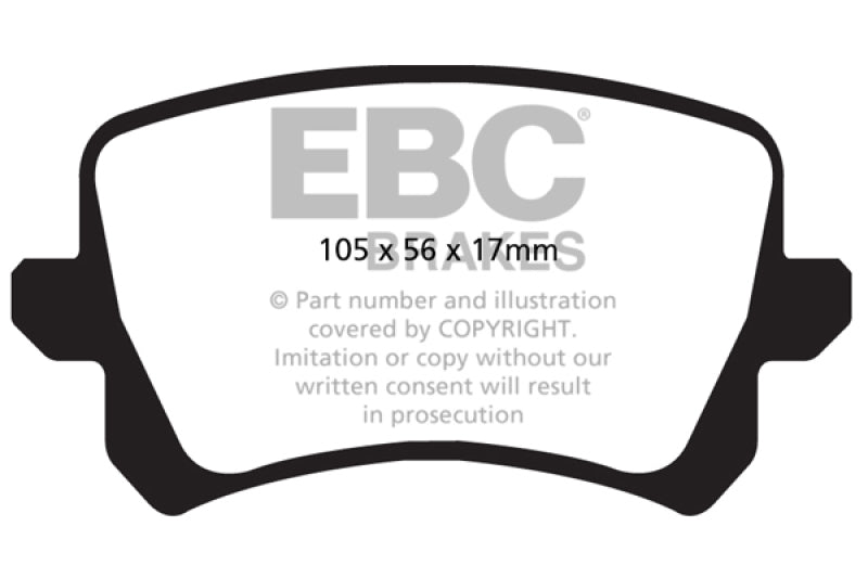 EBC 15+ Audi Q3 2.0 Turbo Pastillas de Freno Traseras Greenstuff