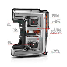 Cargar imagen en el visor de la galería, Faros delanteros LED ANZO 17-18 Ford F-250 Super Duty faros LED estilo tablón cromados (par)