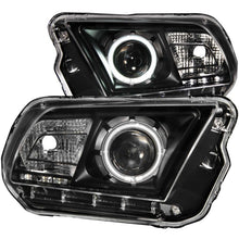 Cargar imagen en el visor de la galería, ANZO 2010-2014 Ford Mustang Projector Headlights w/ Halo Black (CCFL)