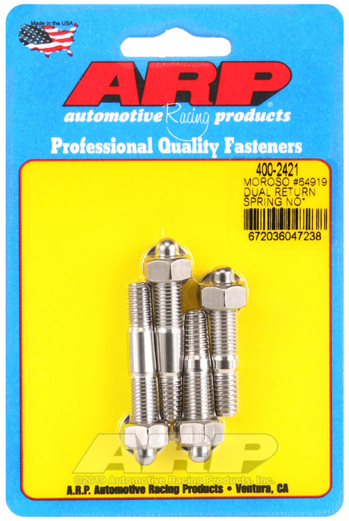 ARP Moroso 64919 Kit de pernos de carburador SS con resorte de retorno doble sin placa espaciadora