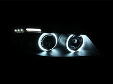 Cargar imagen en el visor de la galería, ANZO 2006-2008 BMW 3 Series E90-E91 Projector Headlights w/ Halo w/ LED Bar Black (CCFL)
