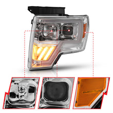 Cargar imagen en el visor de la galería, ANZO 2009-2014 Ford F-150 proyector faro cromado ámbar