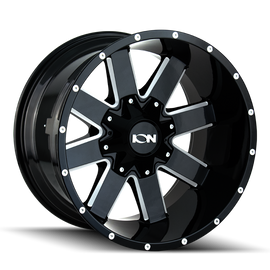 Rueda fresada negra brillante ION Type 141 20x12 / 8x180 BP / -44mm Offset / 124.1mm Hub