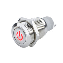 Cargar imagen en el visor de la galería, Oracle Pre-Wired Power Symbol Momentary Flush Mount LED Switch - Red