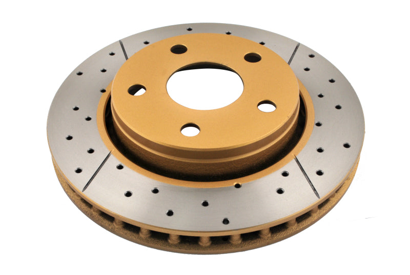 DBA 07-17 Jeep Wrangler Rotor delantero perforado y ranurado Street Series X-Gold