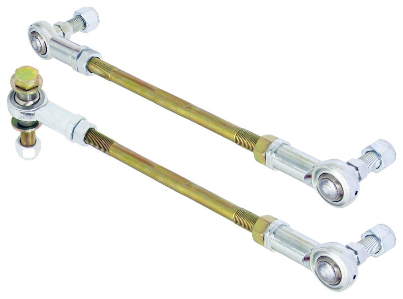 RockJock JL/JT Front Adjustable Sway Bar End Link Kit 10 1/2in Long Rods w/ Heims