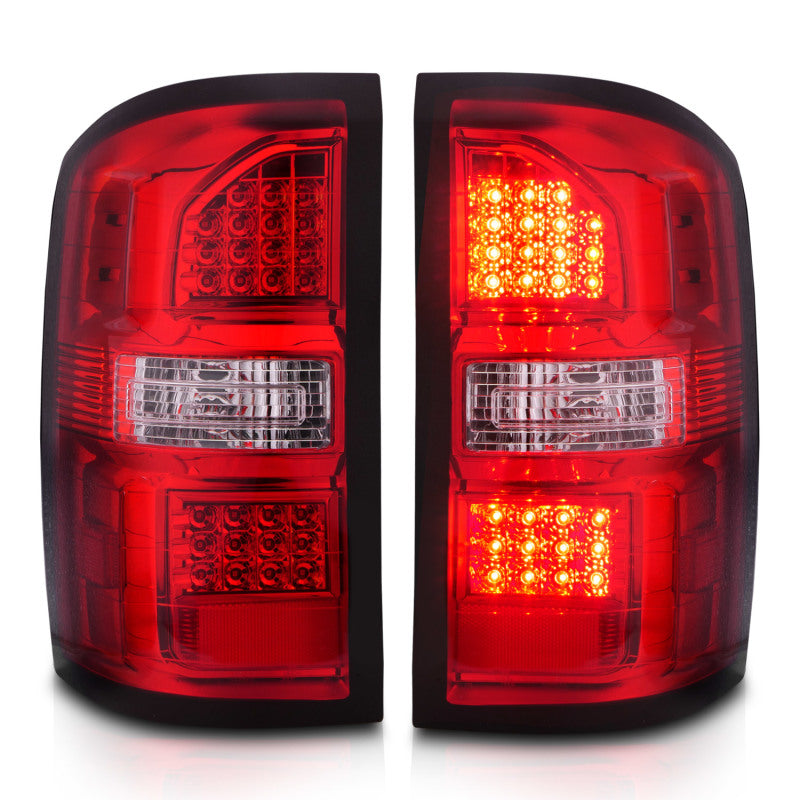 ANZO 2014-2018 GMC Sierra luces traseras LED carcasa negra lente roja/transparente