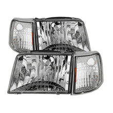 Cargar imagen en el visor de la galería, Xtune Ford Ranger 93-97 Crystal Headlights w/ Corner Lights 4pcs Sets Chrome HD-JH-FR93-SET-C