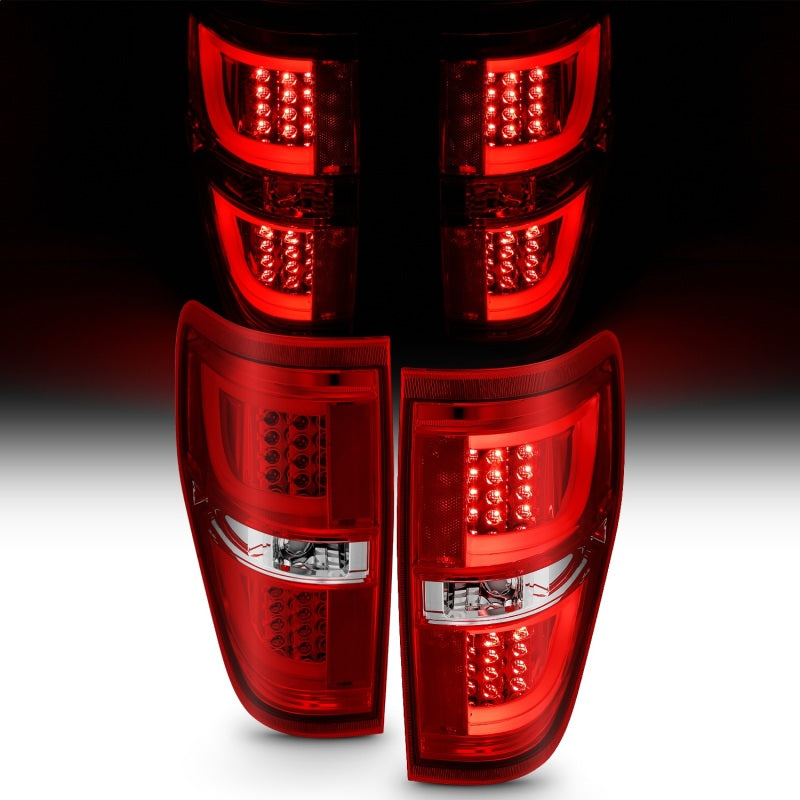 ANZO 2009-2013 Ford F-150 luces traseras LED rojo/transparente