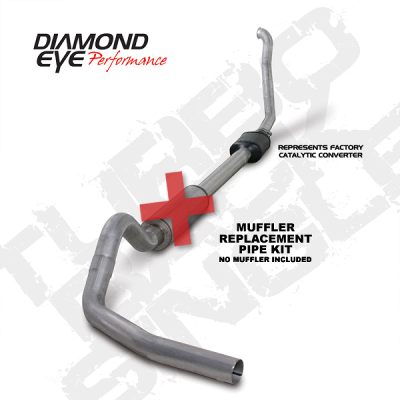 KIT Diamond Eye TUBO DE RPLCMENT MFLR DE 4 pulg. TB SGL ALUM 94-97 5 7 3L F250/F350 PWRSTROKE NFS W CARB STDS