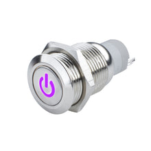 Cargar imagen en el visor de la galería, Oracle Pre-Wired Power Symbol Momentary Flush Mount LED Switch - UV/Purple