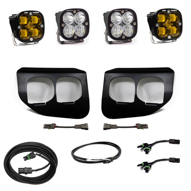 Baja Designs Ford Super Duty (20-On) Luces antiniebla FPK Ámbar SAE/Pro DC Baja Designs con Upfitter