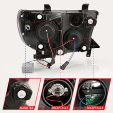 Cargar imagen en el visor de la galería, ANZO 2007-2014 Toyota Tundra Proyector Barra de luz HL Negro Ámbar (Led Luz Alta) (Versión Halógena)