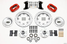 Cargar imagen en el visor de la galería, Wilwood Forged Dynalite Front Kit 12.19in Drill-Zinc Red 67-69 Camaro 64-72 Nova Chevelle