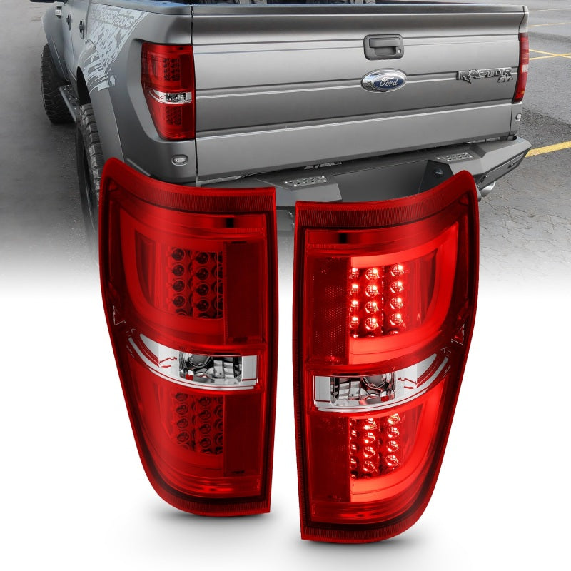 ANZO 2009-2013 Ford F-150 luces traseras LED rojo/transparente