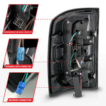 Cargar imagen en el visor de la galería, ANZO 14-18 GMC Sierra 1500 Luces traseras LED completas Carcasa negra Lente transparente (con barras de luz C)