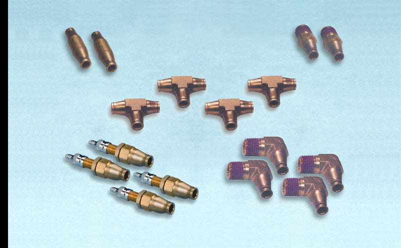 Paquete de accesorios para distribuidores Firestone, 2 (4) tees de unión, válvulas de inflado y accesorios (WR17602360)