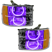 Cargar imagen en el visor de la galería, Oracle Lighting 07-13 GMC Sierra Pre-Assembled LED Halo Headlights -UV/Purple SEE WARRANTY