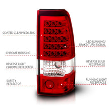 Cargar imagen en el visor de la galería, ANZO 2003-2006 Chevrolet Silverado 1500 luces traseras LED rojo/transparente