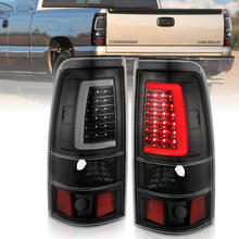 Cargar imagen en el visor de la galería, ANZO 2003-2006 Chevy Silverado 1500 luces traseras LED estilo tablón negro con lente transparente