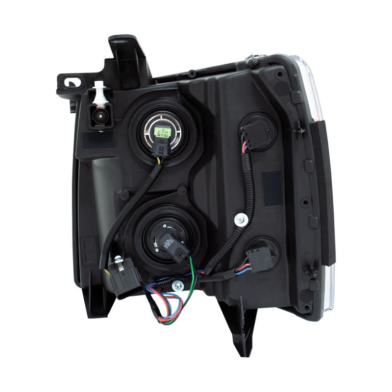 ANZO 2007-2013 Chevrolet Silverado Faros delanteros de cristal, color negro
