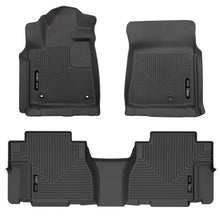 Cargar imagen en el visor de la galería, Husky Liners 12-22 Toyota Sequoia Weatherbeater Revestimientos de piso para asiento delantero y segundo, color negro