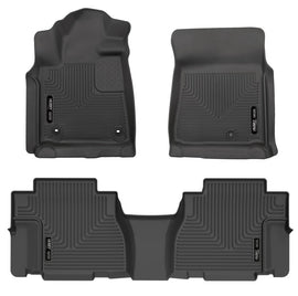 Husky Liners 12-22 Toyota Sequoia Weatherbeater Revestimientos de piso para asiento delantero y segundo, color negro