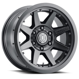 ICON Rebound Pro 17x8.5 5x150 25mm Offset 5.75in BS 110.1mm Diámetro Rueda negra satinada