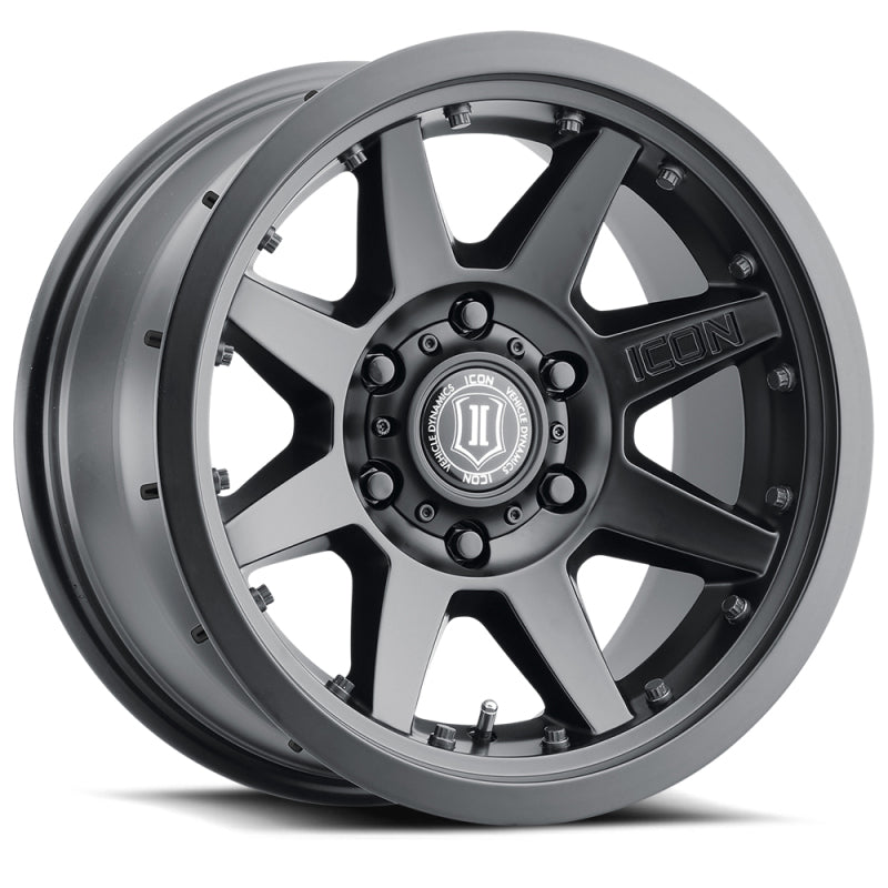 ICON Rebound Pro 17x8.5 6x5.5 0mm Offset 4.75in BS 106.1mm Diámetro Rueda negra satinada