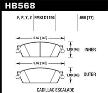 Cargar imagen en el visor de la galería, Pastillas de freno traseras Hawk 07-14 Cadillac Escalade / EXT / ESV HPS 5.0