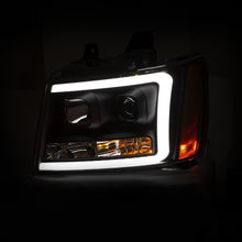 Cargar imagen en el visor de la galería, ANZO 07-14 Chevy Tahoe Proyector Faros delanteros con diseño estilo tablón Negro con ámbar