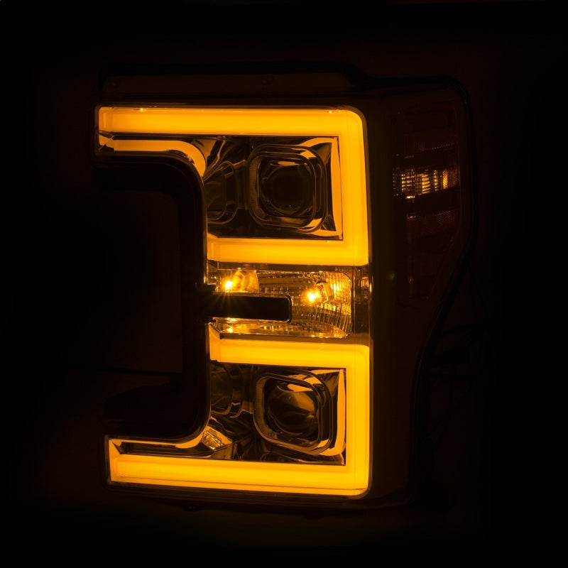 Faros delanteros LED ANZO 17-18 Ford F-250 Super Duty faros LED estilo tablón cromados (par)